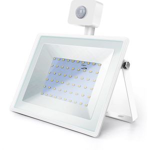 Buitenlamp Wit - LED 50W=450W Halogeen Schijnwerper - IR Bewegingssensor - Daglichtwit 6400K
