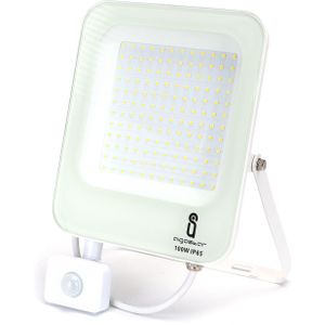 Buitenlamp wit met IR bewegingssensor | LED 100W~8900Lm=900W schijnwerper | daglichtwit 6500K | waterdicht IP65