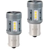 BA15S - 1156 - Autolamp Set - Amber/Oranje - 2 Stuks - PY21W 7510 - 12-SMD LED - CANBUS 12V & 24V DC