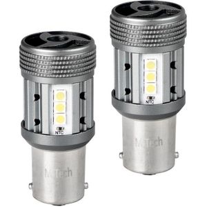 BA15S - 1156 - autolamp set 2 stuks - 6500K | P21W 7506 - 2x 12-SMD LED | geforceerde koeling - CANBUS 12V & 24V DC