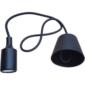LED lamp DIY | pendel hanglamp - strijkijzer snoer | E27 siliconen fitting | zwart