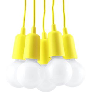 Plafondlamp DIEGO 5 geel DIY - 5 x E27 fitting (excl lamp) - 90cm - IP20