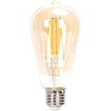 Kooldraadlamp E27 dimbaar flame warmwit | ST64 LED 6W~600Lm=51W halogeen verlichting | amber glas - 2200K