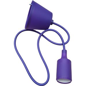 LED lamp DIY | pendel hanglamp - strijkijzer snoer | E27 siliconen fitting | paars
