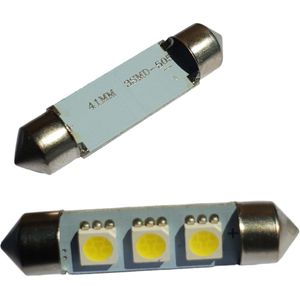 Auto LEDlamp 2 stuks | LED festoon 42mm | 3-SMD daglichtwit 6000K | 12 Volt