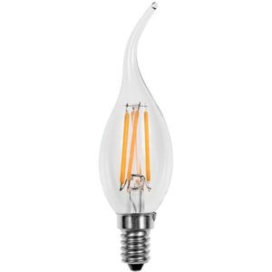 LED lamp E14 | kaarslamp C35, gebogen tip | 4W=40W | warmwit filament 2700K