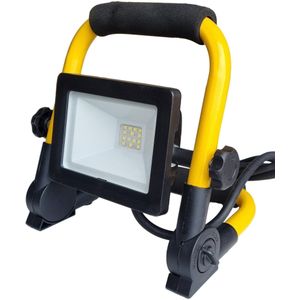 Werklicht op standaard | LED 10W=90W bouwlamp - 900 Lumen | stekker 180cm | daglichtwit 6500K - IP44