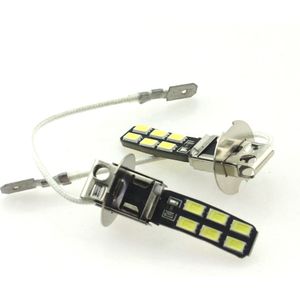 H3 autolamp 2 stuks | 12-SMD LED daglichtwit 6000K | 4W - 12V