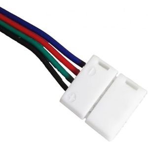 LEDstrip RGB | connector 10mm + draad | binnenshuis IP20 | 5-24V