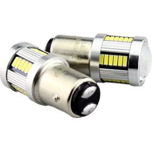 BAY15D - 1157 - autolamp set | 2x  36-SMD LED daglichtwit 6000K met lens | 12V - 24V - 3W