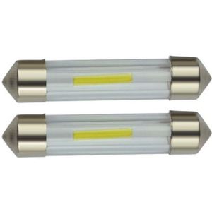 C5W autolamp 2 stuks | LED festoon 41mm | COB warmwit 3000K | 24 Volt - 2W