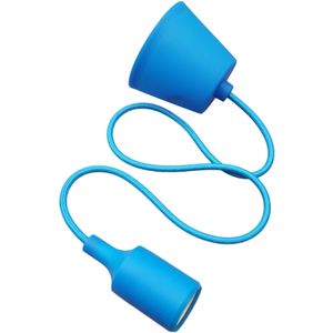 LED lamp DIY | pendel hanglamp - strijkijzer snoer | E27 siliconen fitting | blauw