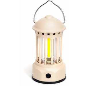 Camping LEDlamp op batterijen (exclusief) - tentlamp warmwit creme - noodlamp met ophanghaak