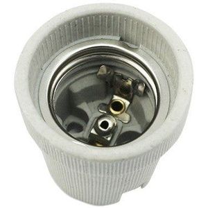 E27 fitting 12V - 250V 2 stuks | grote keramische lamphouder | wit/beige