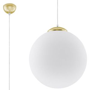 Plafondlamp UGO 40 goud/wit glas - 1x E27 40x40x130cm - IP20 230V AC