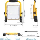 Werklamp - Compact - Blauw/Rood - LED - Oplaadbaar via USB
