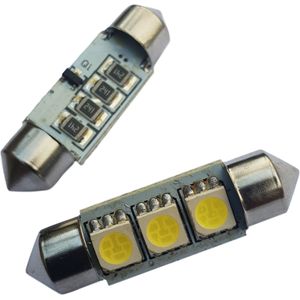 Auto LEDlamp 2 stuks | LED festoon 36mm | 3-SMD daglichtwit 6000K | CAN-BUS 12 Volt