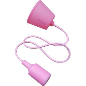 LED lamp DIY | pendel hanglamp - strijkijzer snoer | E27 siliconen fitting | roze