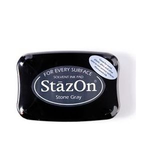 Sz-32 Stempelkussen Stazon - Stone grey - is een Permanente inkt voor metaal, glas, plastic en andere harde materialen