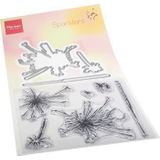 Tc0888 Stempel en snijmal - Tiny's Sparklers 9 delige set met 6 stempels en 3 snijmallen - 90x71mm