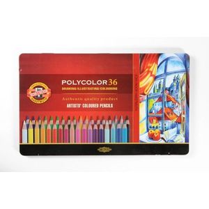 3825 KOH-I-NOOR - Polycolor 36 kleuren verpakt in een metalen blik
