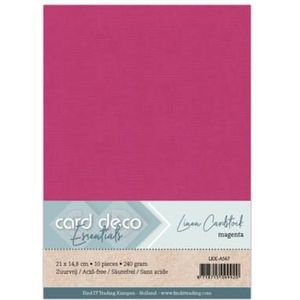 Kaartenkarton linnen van Carddeco kleur 67 magenta afmeting A5 en verpakt per 10vel
