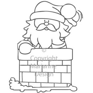 Sf1105 Stempel - Kerstman in een Schoorsteen