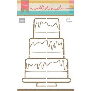 Ps8057 Craft stencil - Party cake taart - by Marleen - Marianne design