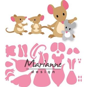 Col1437 Collectable snijmal - Eline's mice family - Muizen familie - Marianne design