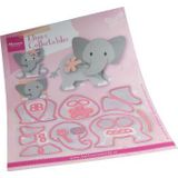 Col1521 Collectable snijmal - Eline's Baby Elephant is een 16 delige set - 128x92mm