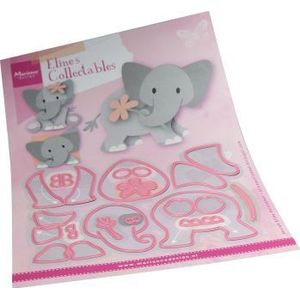 Col1521 Collectable snijmal - Eline's Baby Elephant is een 16 delige set - 128x92mm