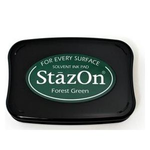 Sz-99 Stempelkussen Stazon - Forest green - is een Permanente inkt voor metaal, glas, plastic en andere harde materialen