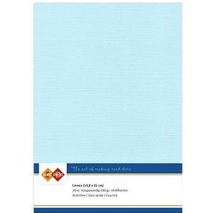 Kaartenkarton linnen van Carddeco kleur 27 babyblauw afmeting A5 en verpakt per 10vel