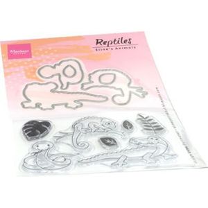 Ec0181 Clear stamp - Eline's animals - Reptiles - 12 delige set