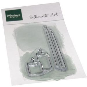 Cs1146 Stempel - Silhouette Art - Candles is een 2 delige set met een afmeting van 24x40 en 9x80mm