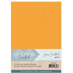 Kaartenkarton linnen van Carddeco kleur 65 apricot afmeting A5 en verpakt per 10vel5
