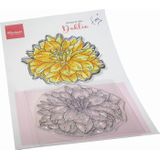 Tc0892 Stempel, Snijmal - Tiny's flowers Dahlia 2 delige set - 85x80mm