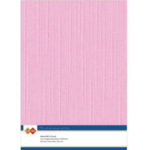 Carddeco - Kaartenkarton linnen A4 - kleur 16 roze verpakt per 10vel