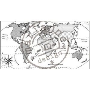 Cs0913 Clear stamp - Map of the World