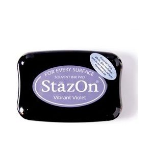 Sz-12 Stempelkussen Stazon - Vibrant Violet - is een Permanente inkt voor metaal, glas, plastic en andere harde materialen