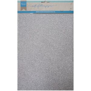 Ca3142 Soft Glitter paper - Zilver - 5vel - A4