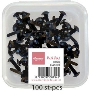 Ca3149 Push Pins - Black - doosje 100st - splitpennen van 3mm