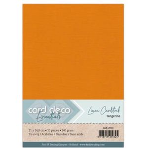 Kaartenkarton linnen van Carddeco kleur 66 tangerie afmeting A5 en verpakt per 10vel