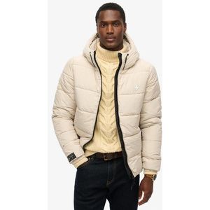 Superdry Herren Sports Steppjacke mit Kapuze Beige - Größe: M