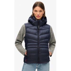 Superdry Damen Fuji Steppweste mit Kapuze Marineblau - Größe: 36