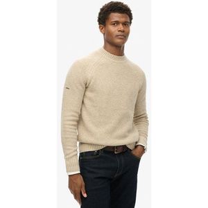 Superdry Herren Beige Grober Raglan-Pullover, Größe: L