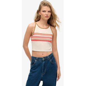 Superdry Damen Gestreiftes Vintage Surf Tanktop Grau - Größe: 38