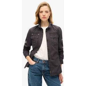 Superdry Damen Hemd im Militär-stil Schwarz - Größe: 36