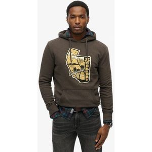 Superdry Herren Vintage Travel Hoodie Braun - Größe: XL