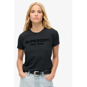 Superdry Damen Figurbetontes Sport Luxe-t-shirt mit Grafikprint Schwarz - Größe: 40